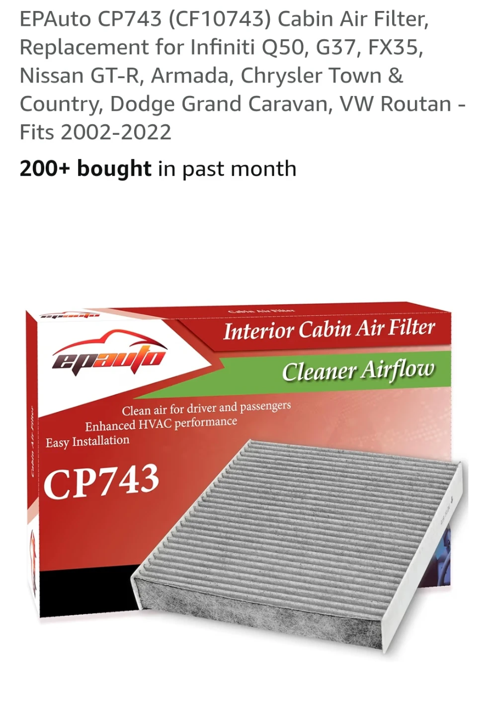 CP743 Cabin Air Filter - New - photo 3