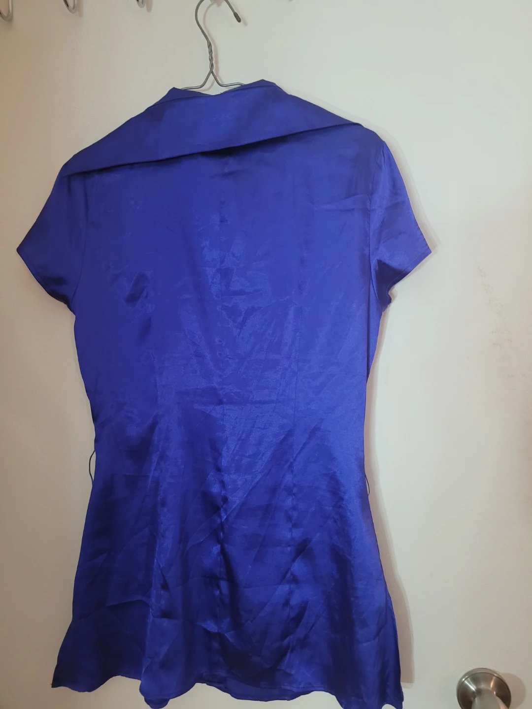 Blue satin Button-Up Shirt - photo 2