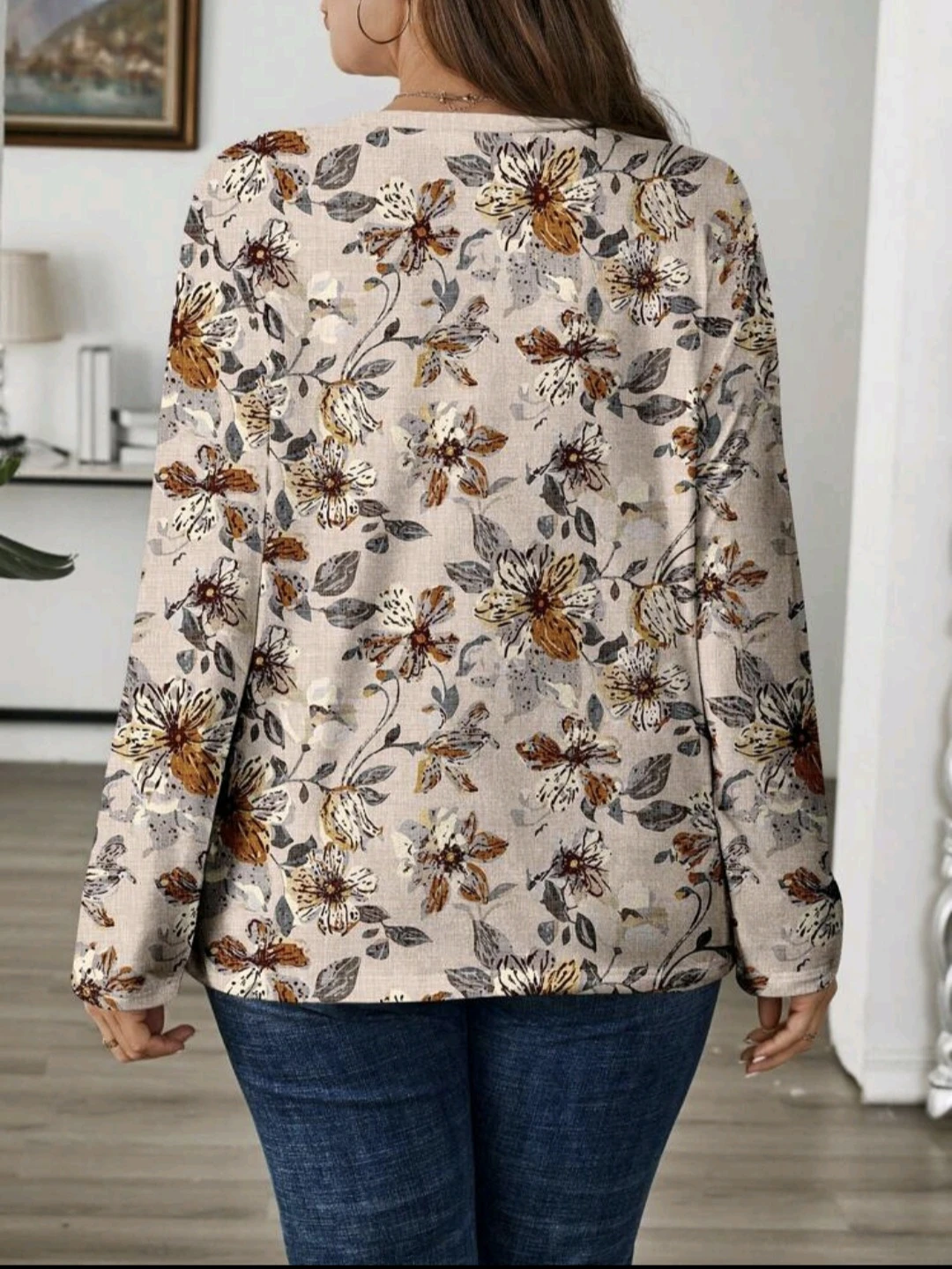 Floral Print Long Sleeve Top - photo 2