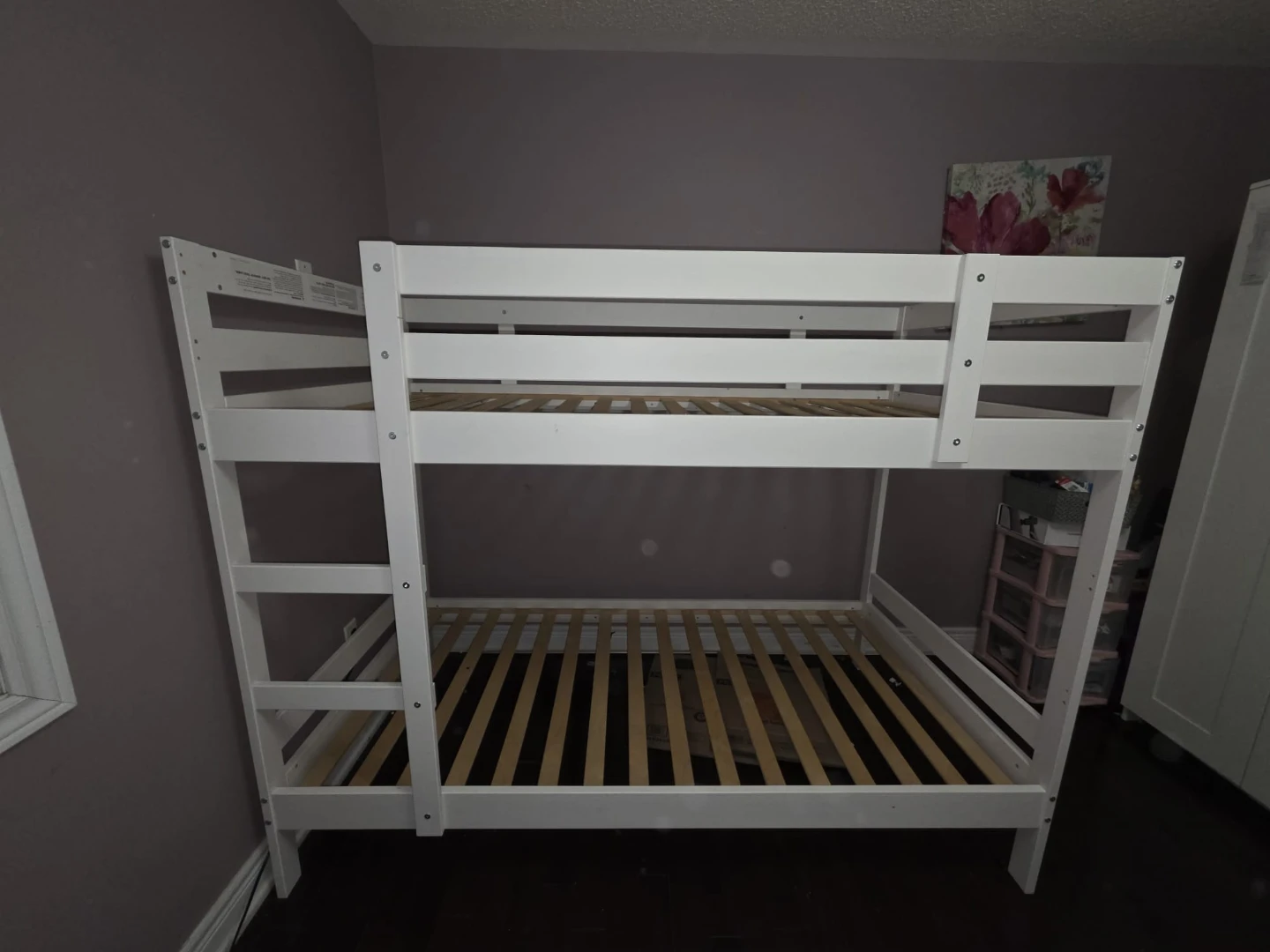 White Bunk Bed with Ladder