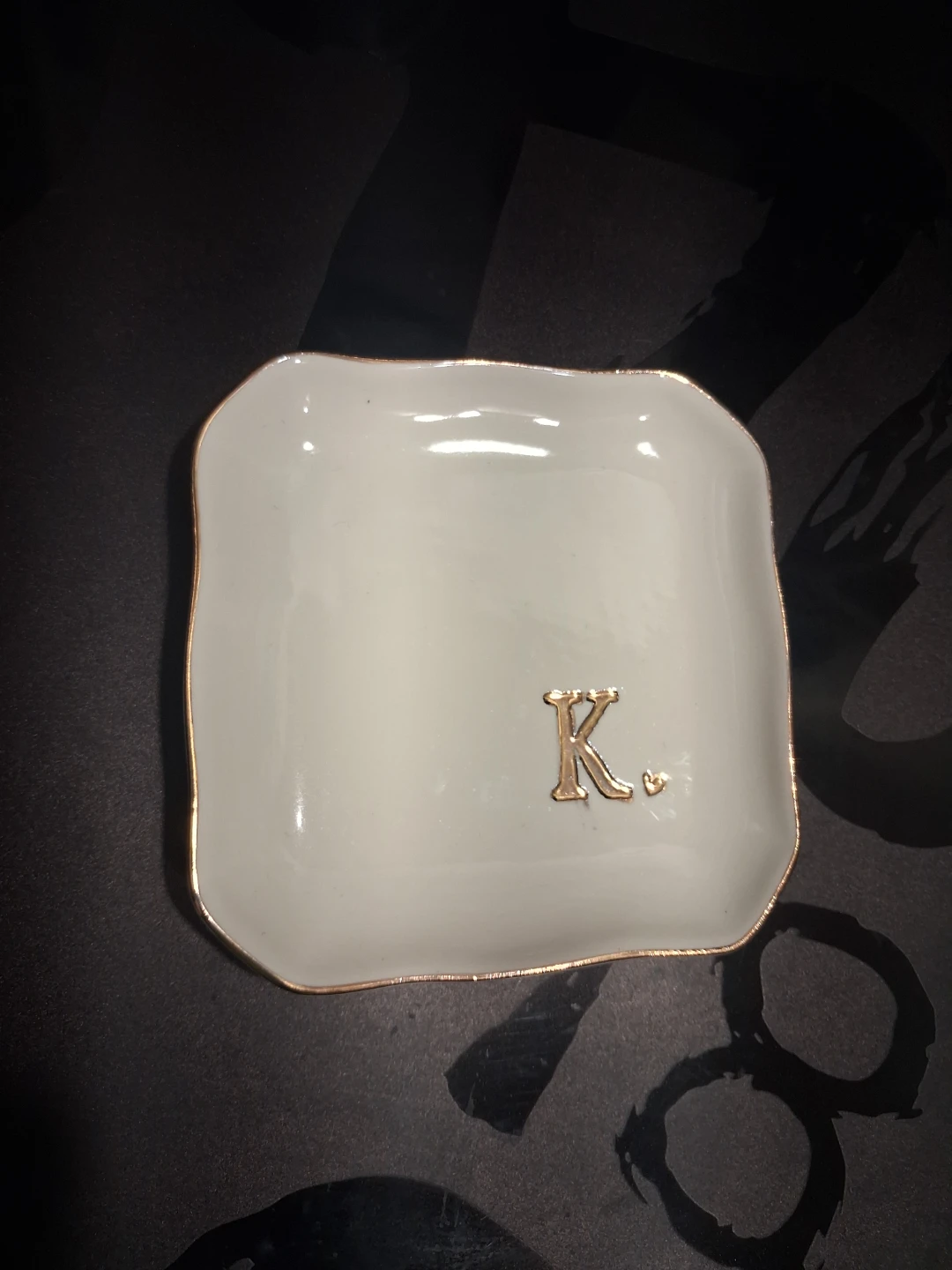 OASSIE Heart & Initial K Ring Dish Set - photo 2
