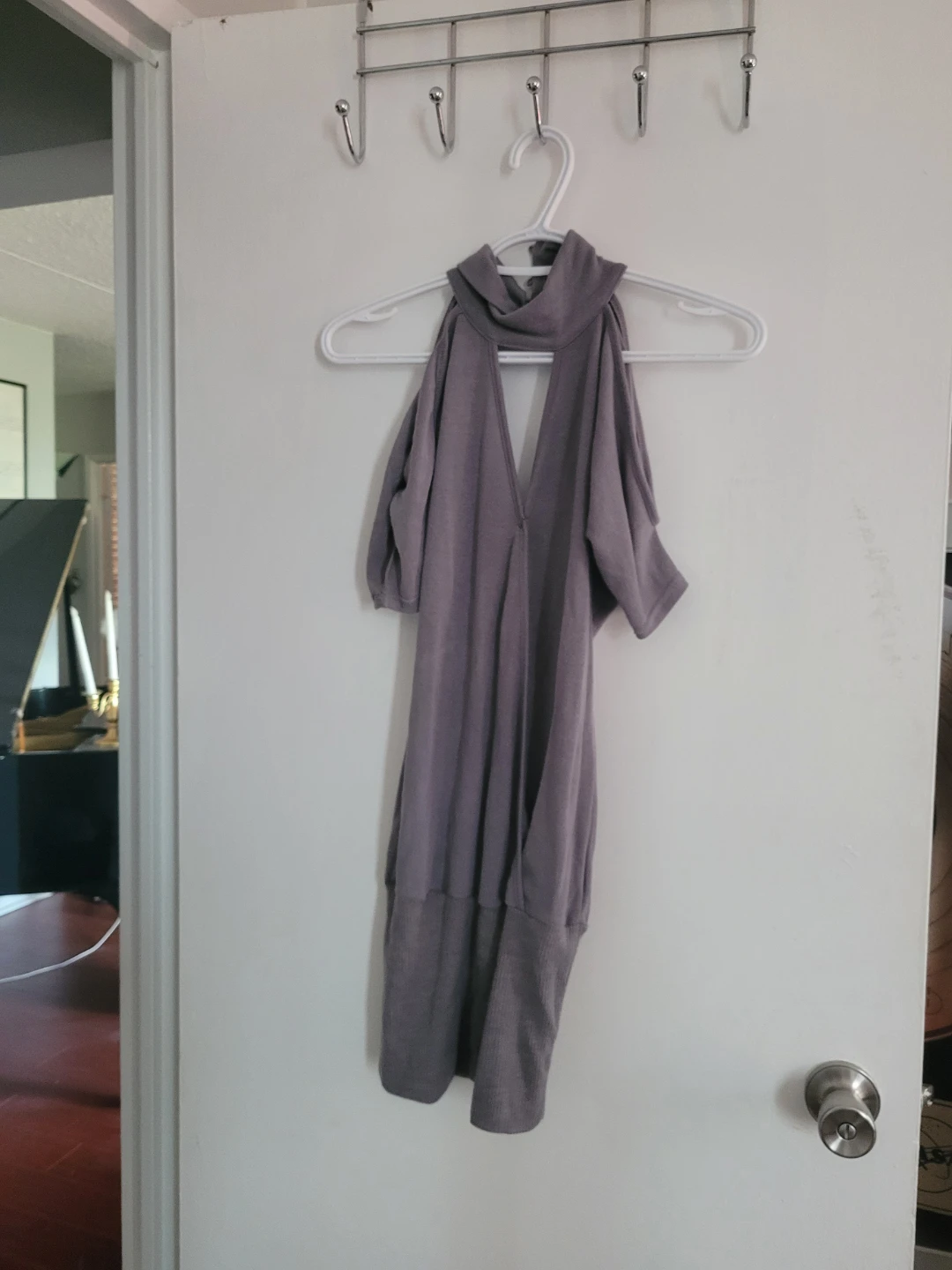Grey Halter Neck Mini Dress