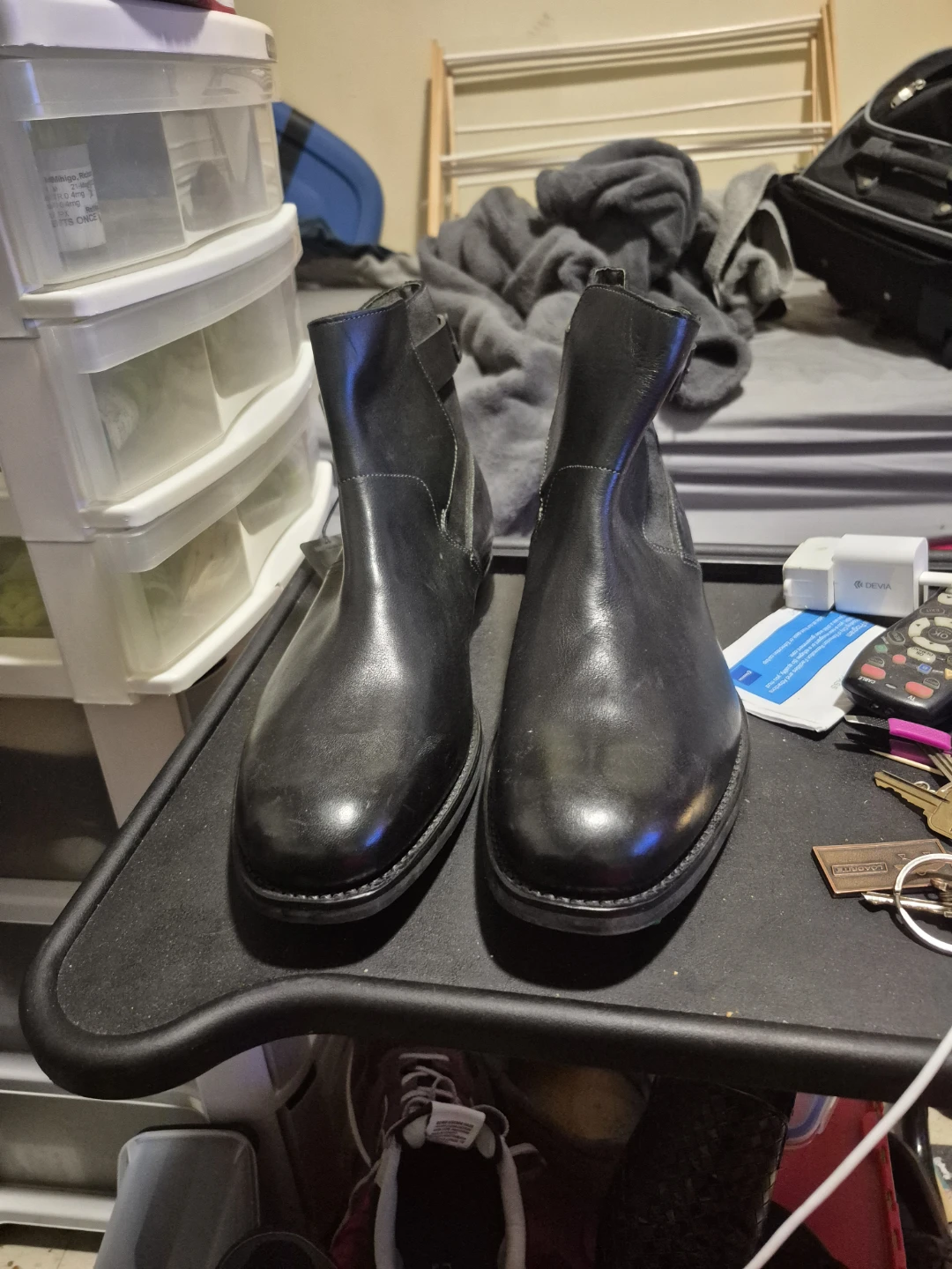 Florsheim Black Leather Ankle Boots - photo 2