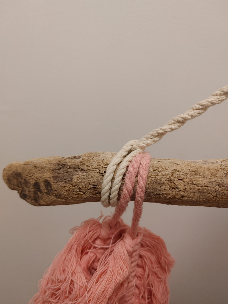Driftwood Wall Hanging with Pink Tassels - photo 5