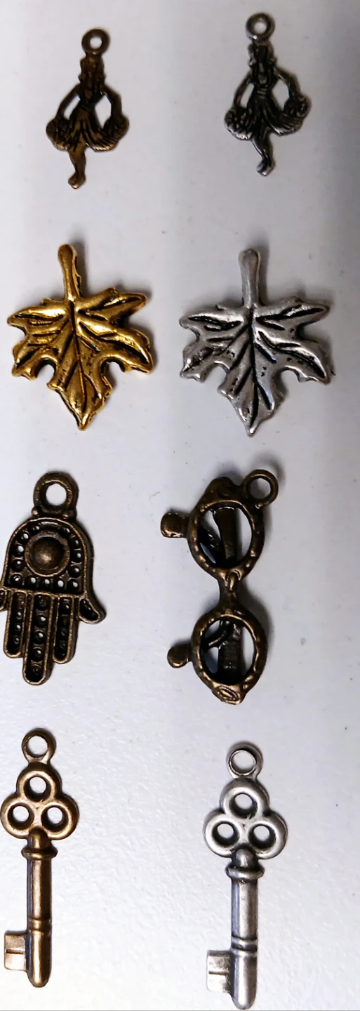 20 Assorted Charms - Leaf, Hamsa, Key, Spoon, Bird - photo 4