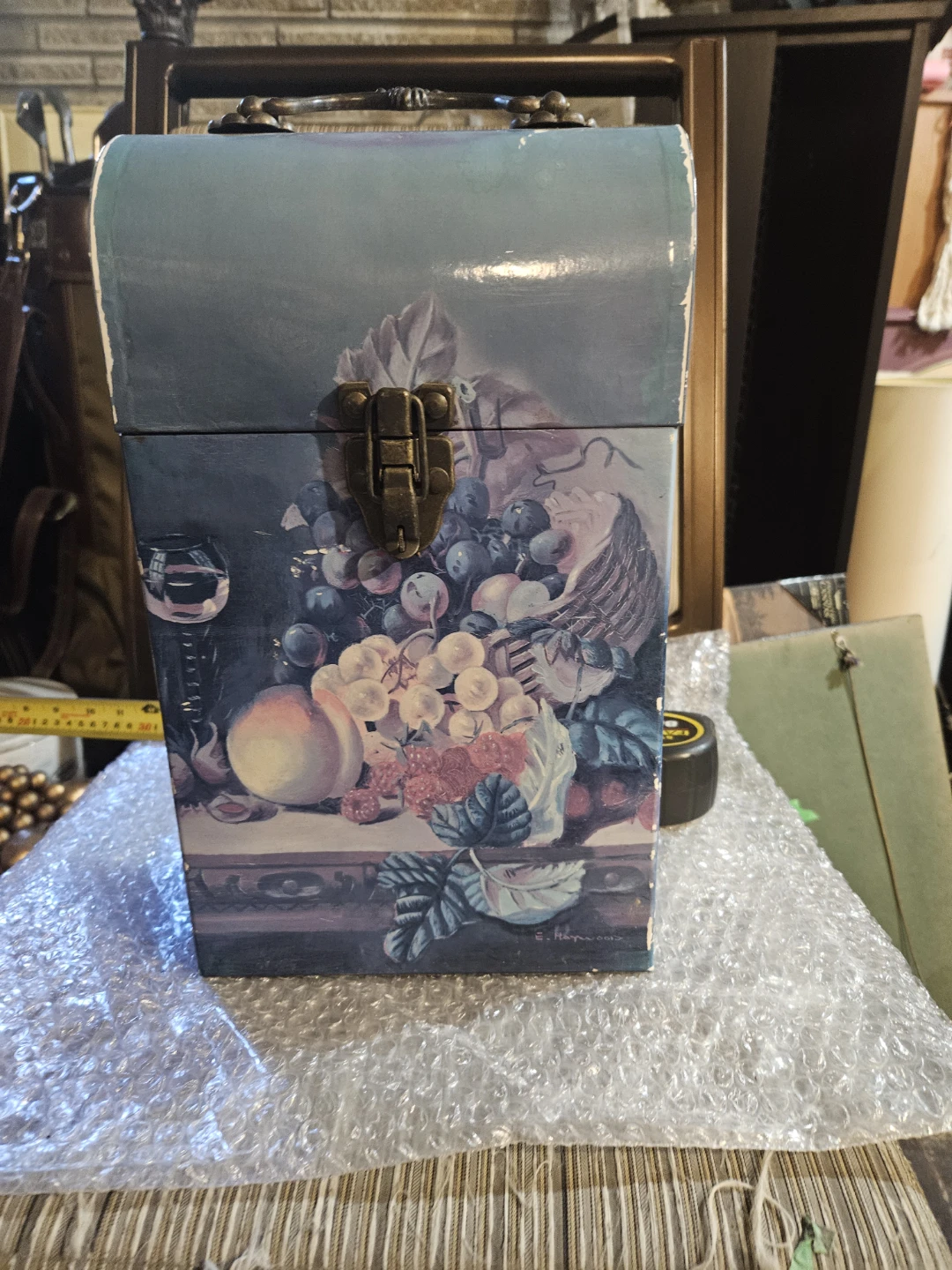 Vintage Decorative Carrying Case with Fruit Still Life - photo 2