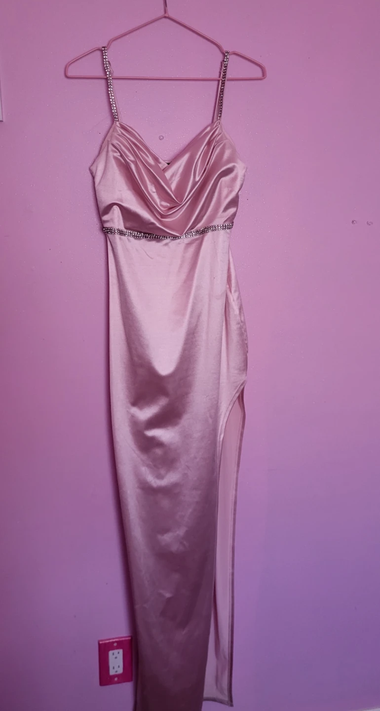 Forever 21 Pink Satin Maxi Dress - Size M