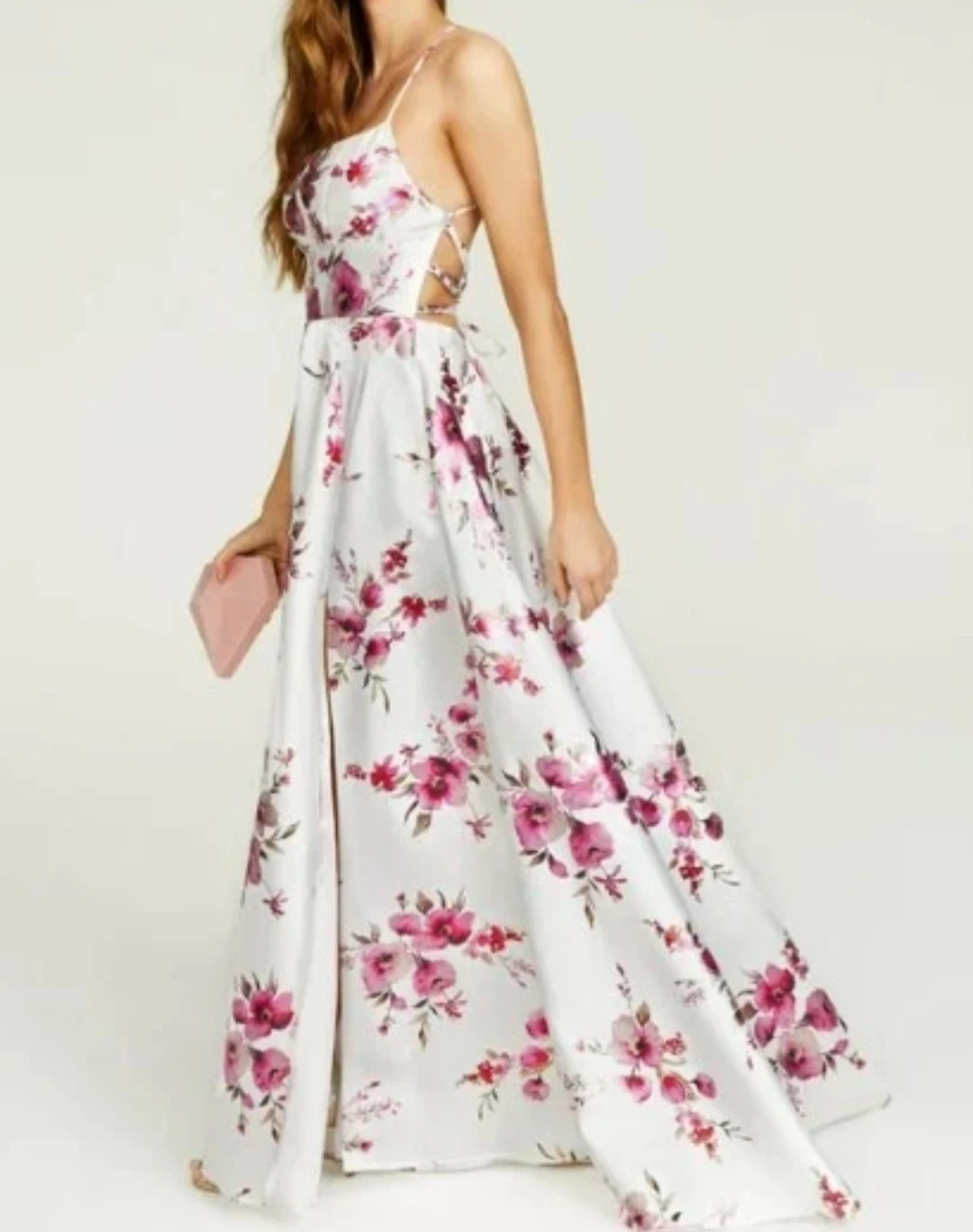 New B. Darlin Spaghetti Strap Floral Print Gown Dress Size 13/14 - photo 3