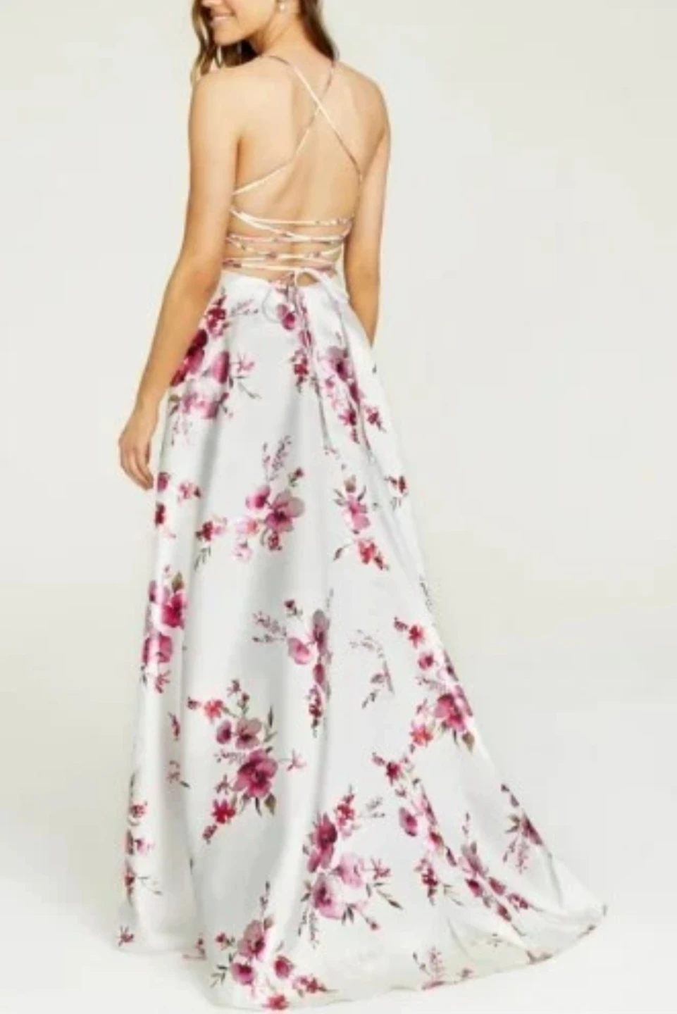 New B. Darlin Spaghetti Strap Floral Print Gown Dress Size 13/14 - photo 4