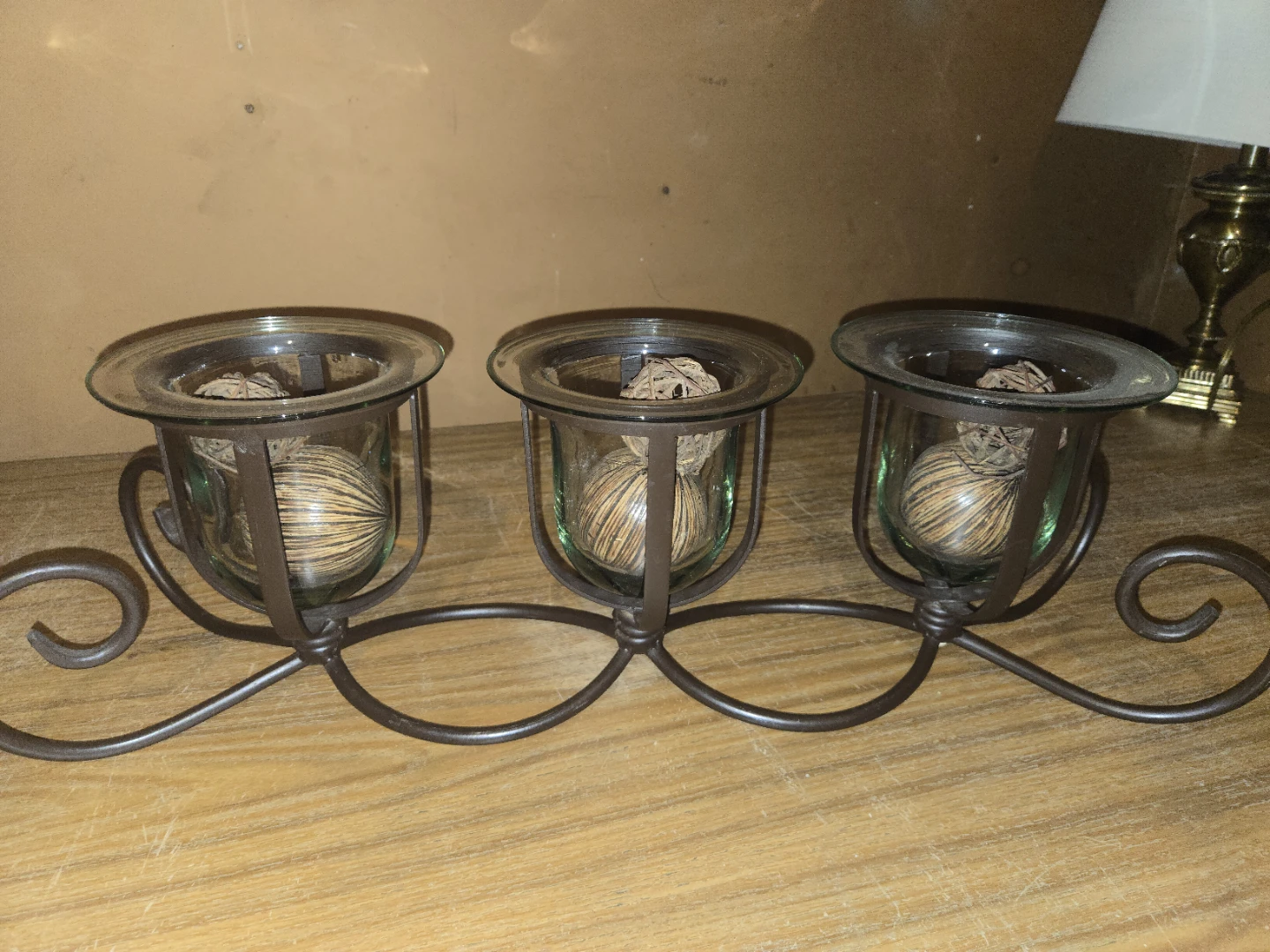 Triple Glass Votive Candle Holder Stand