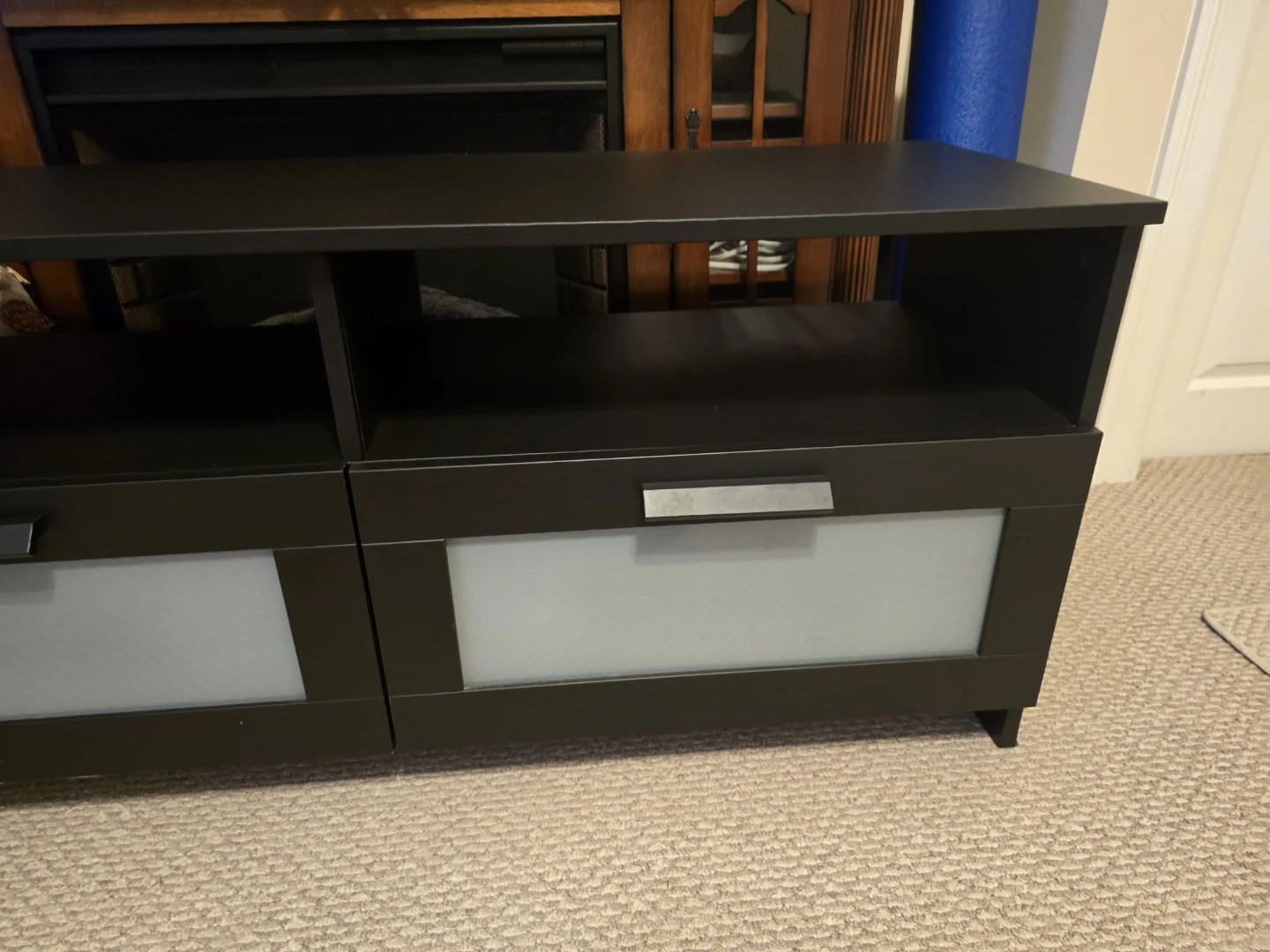 Black TV Stand with Storage - photo 2