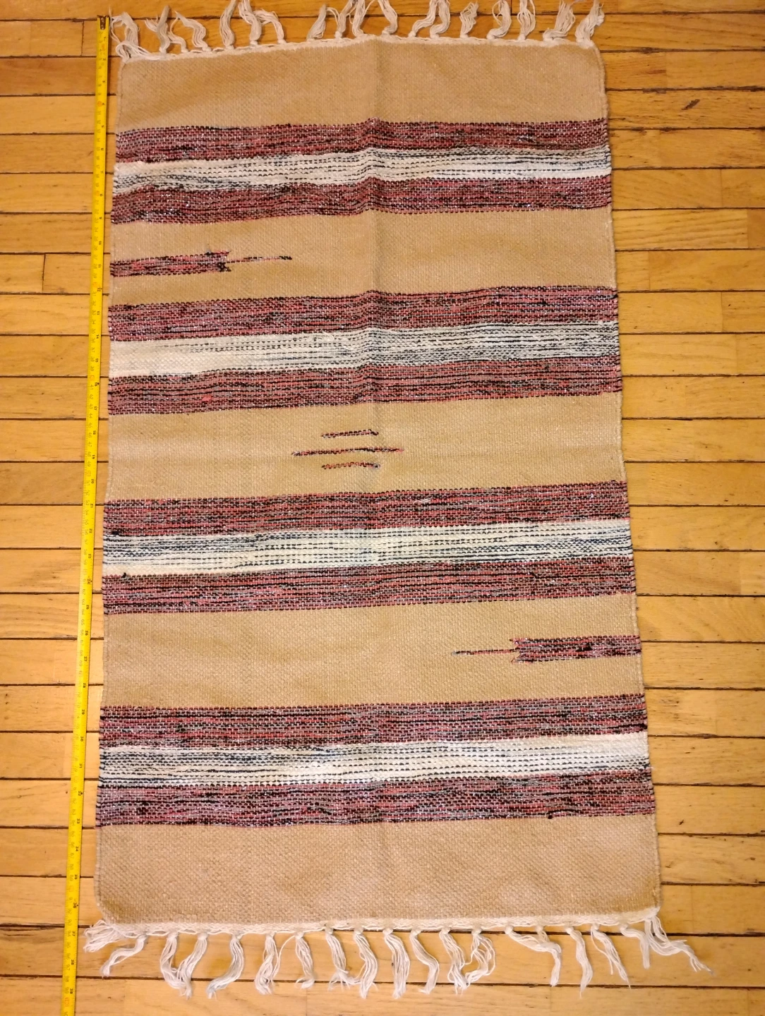 Striped Accent Rug with Tassels - photo 2
