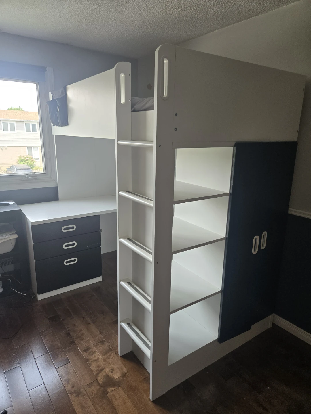 Ikea SMÅSTAD Loft bed, with desk, 4 drawers, Twin