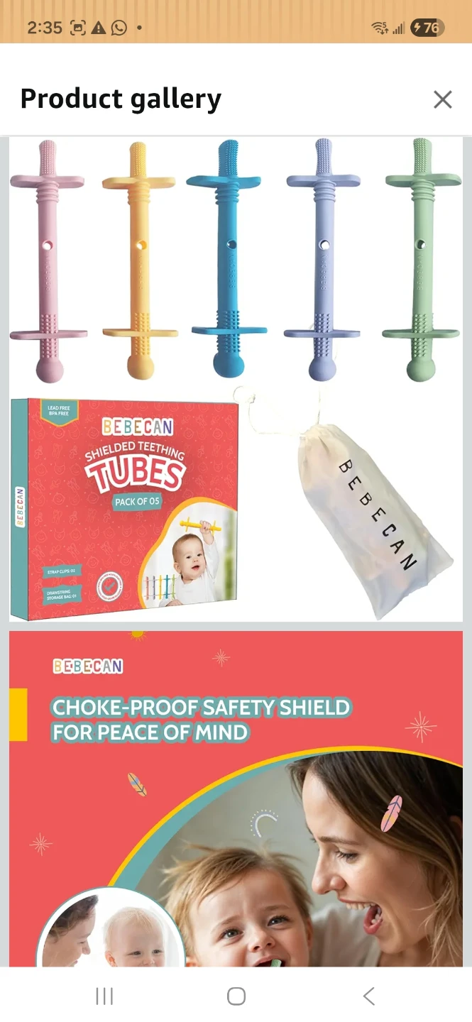 BEBECAN Shielded Teething Tubes - Pack of 5