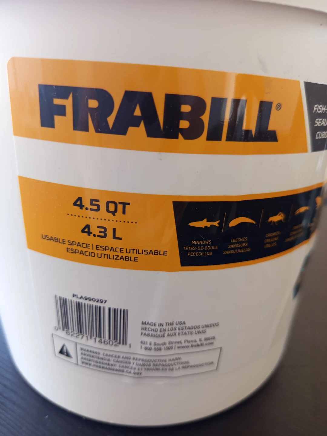 Frabill fishing bucket for sale, including a few fishing lures. - photo 2