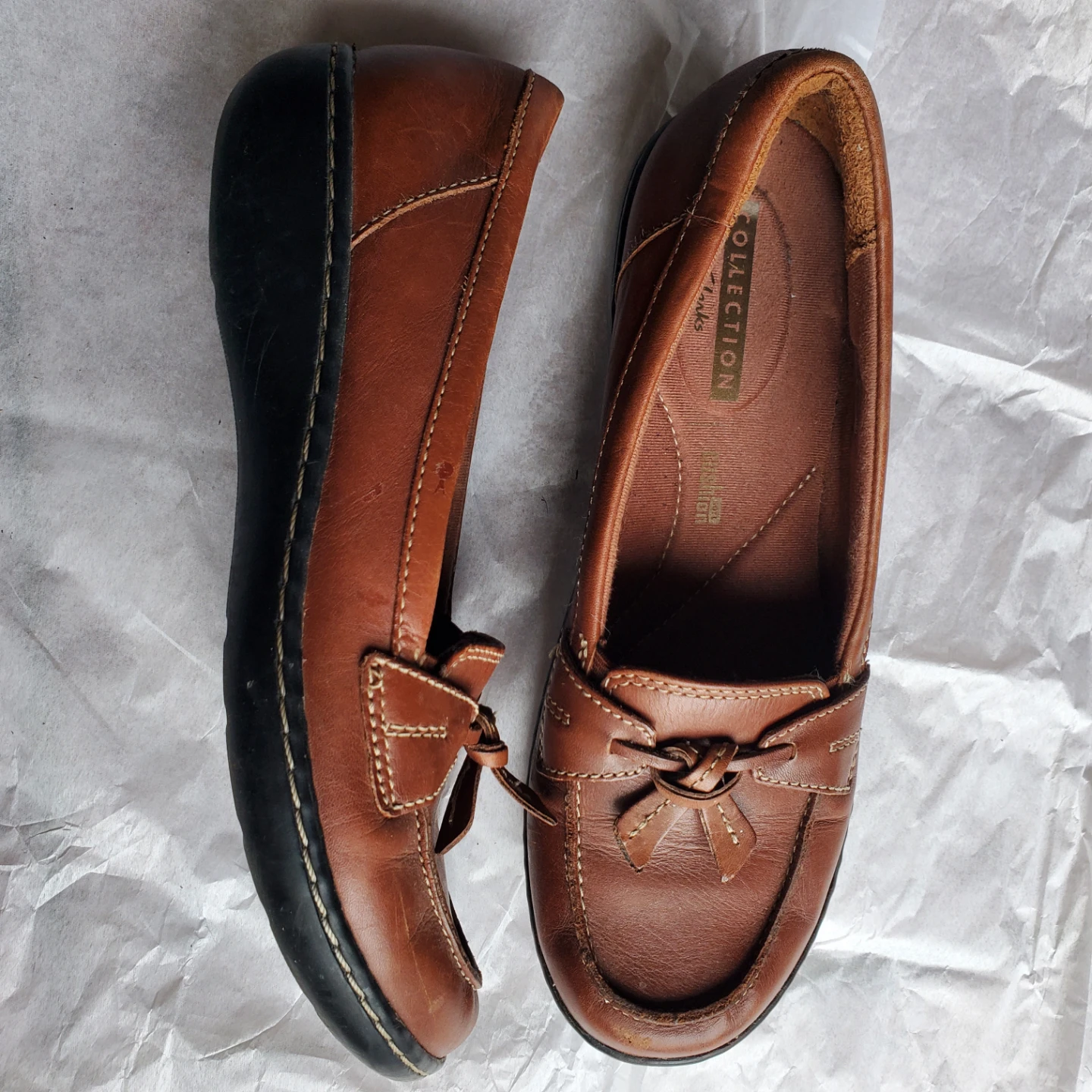 Clarks Collection Women's Leather Shoes, size 7N
