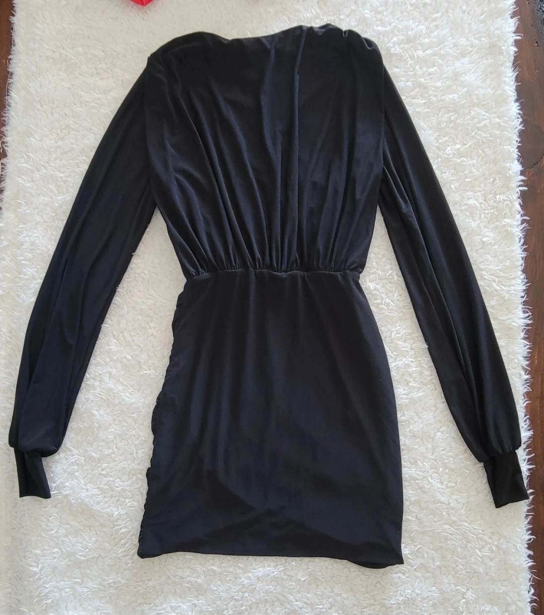Lux La Black Ruched Mini Dress - photo 3