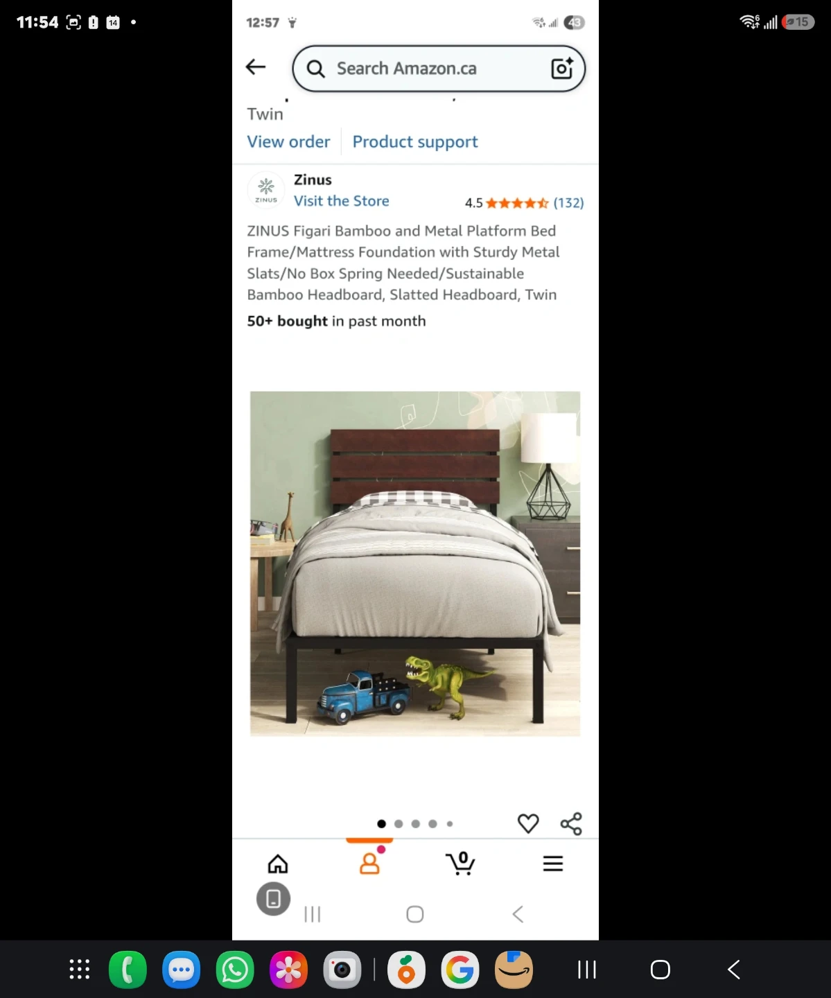 Zinus Twin Bed Frame with Headboard - photo 3
