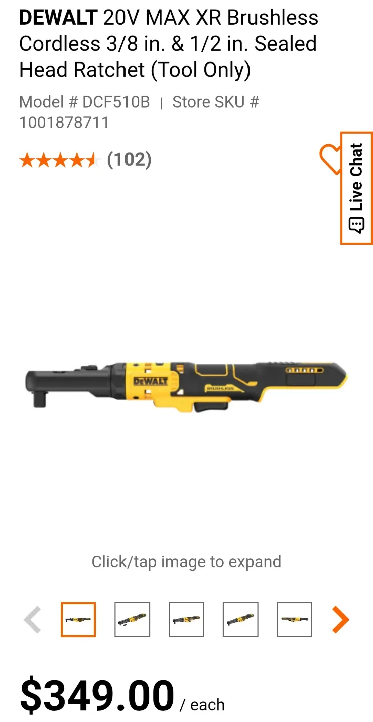 DEWALT 20V XR 3/8" & 1/2 " Sealed Head Ratchet - photo 2
