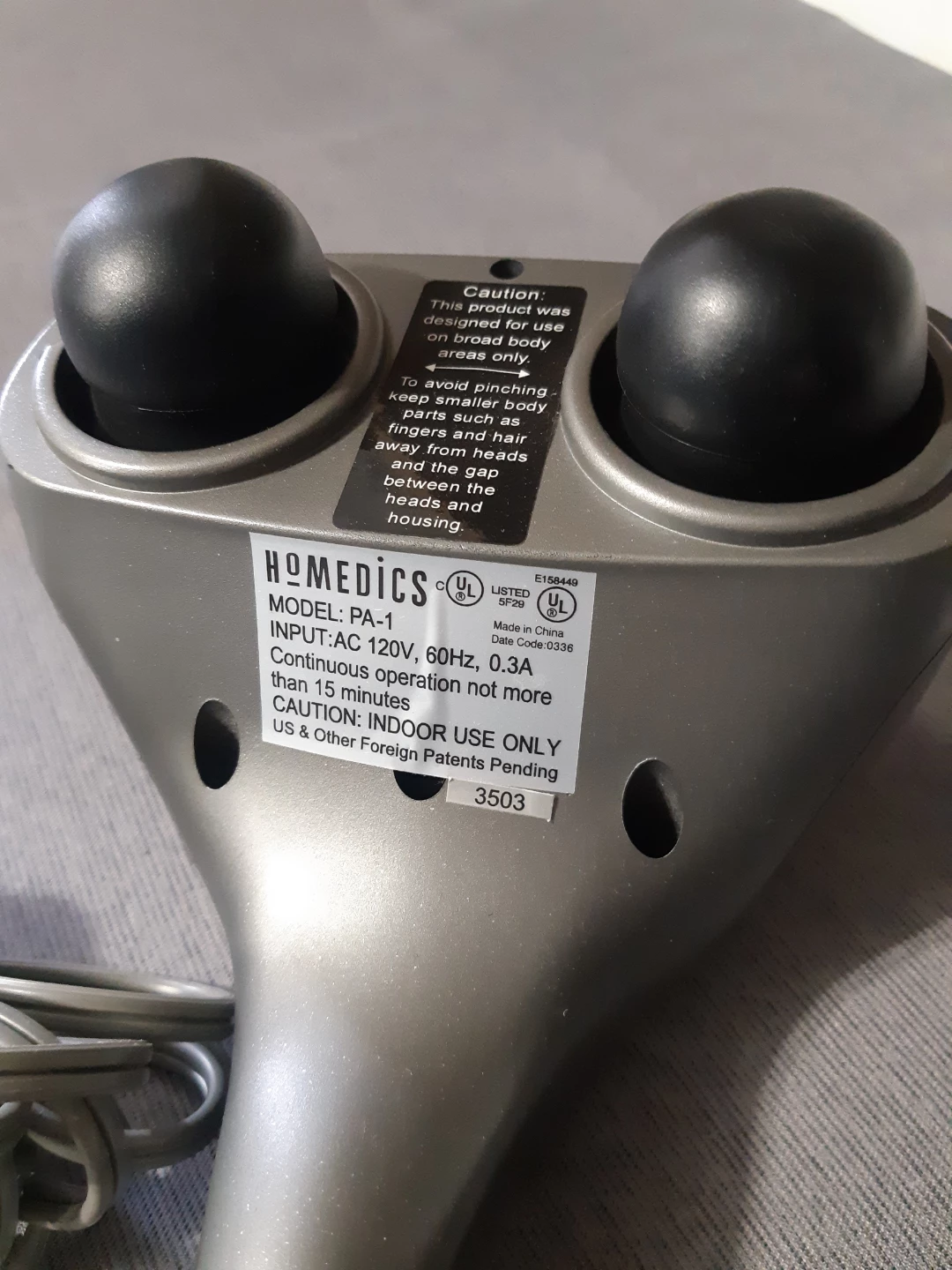 HoMedics PA-1 handheld percussion massager - photo 2