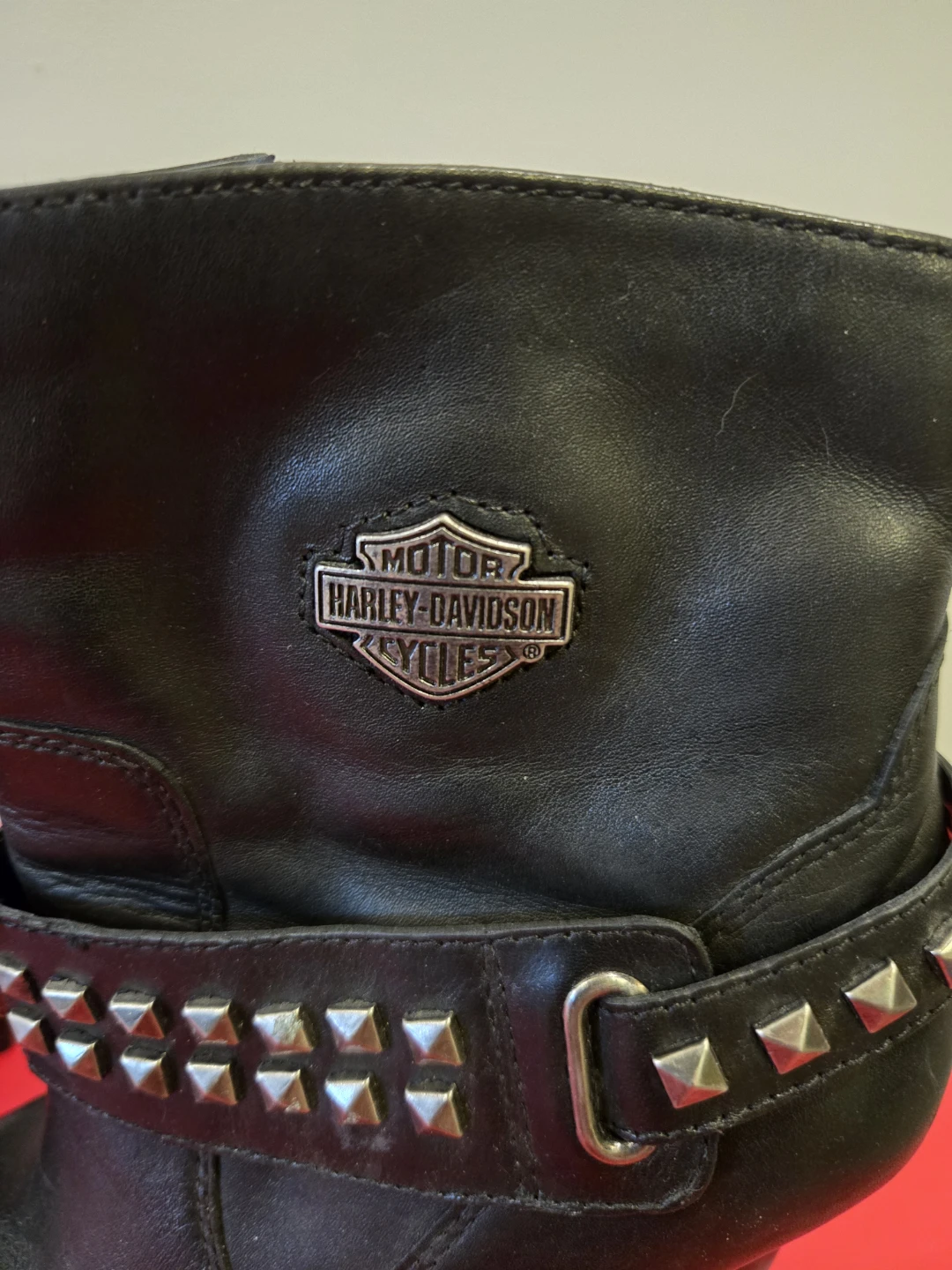 8.5 Harley Davidson Women's Black Studded Ankle Boots - photo 2