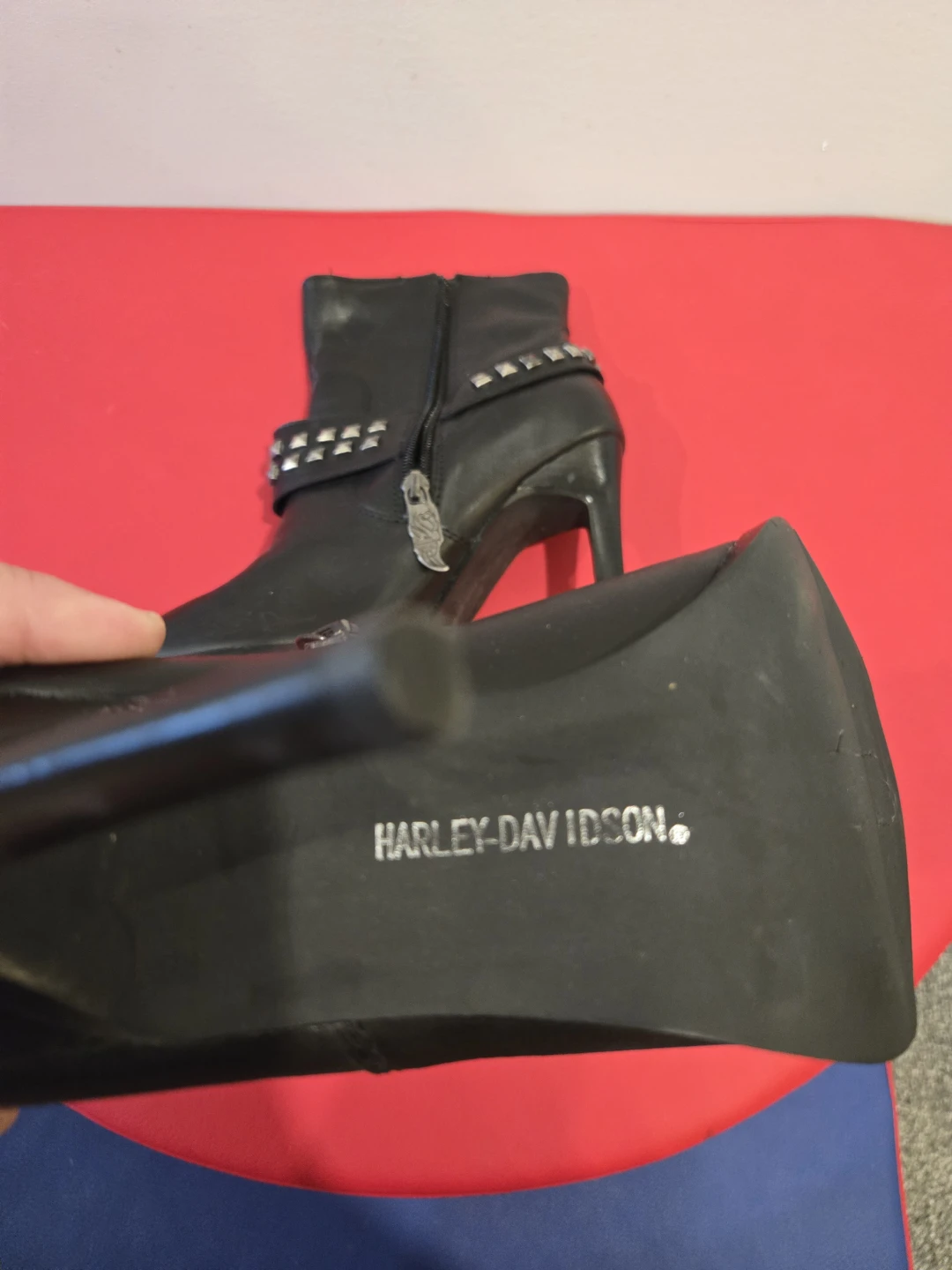 8.5 Harley Davidson Women's Black Studded Ankle Boots - photo 5