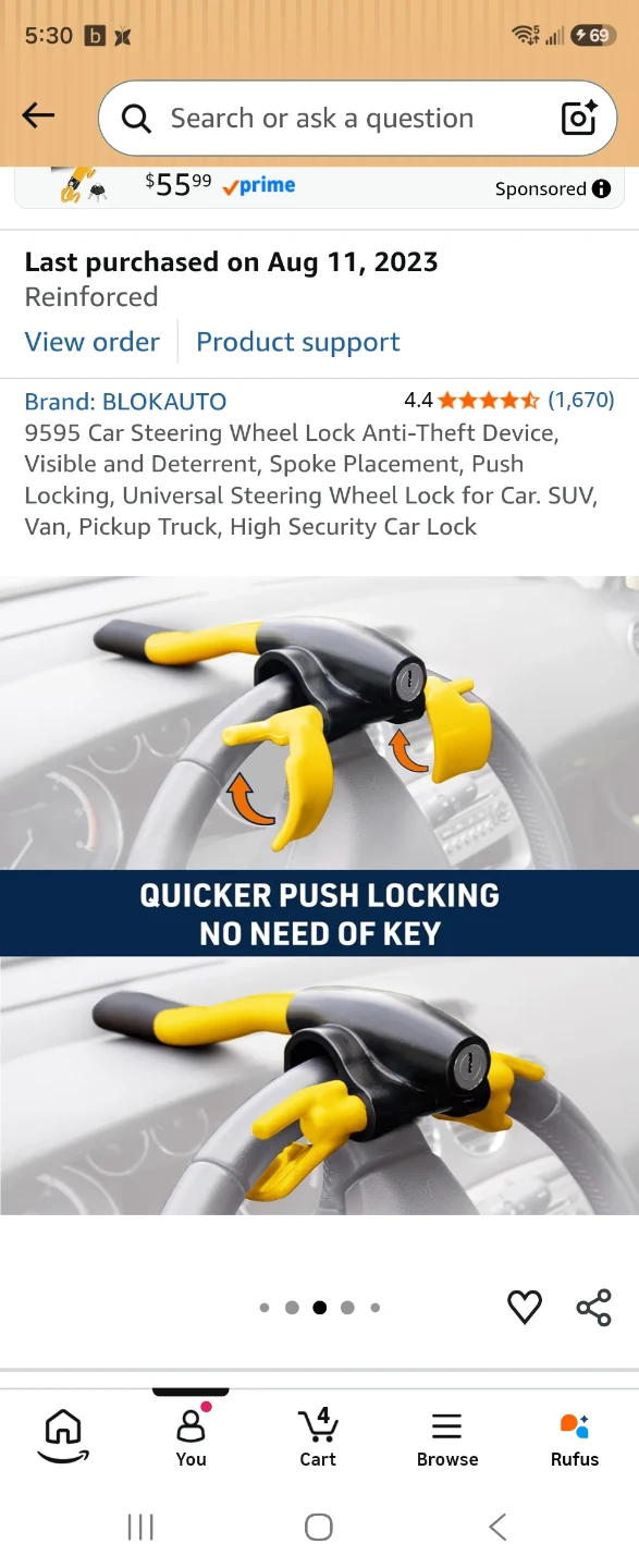 BLOK AUTO Car Steering Wheel Lock