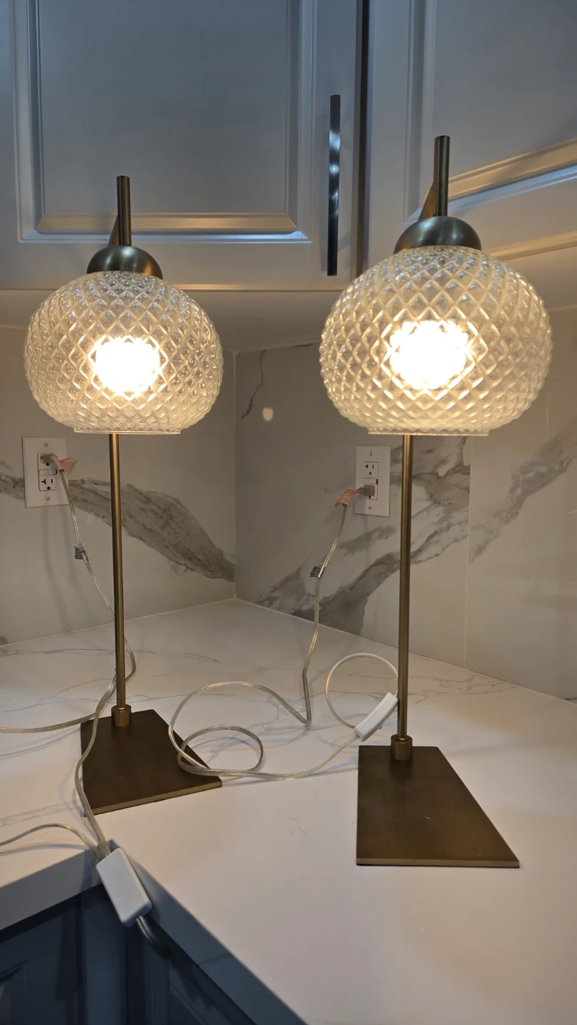 Pair of Decorative Glass Table Lamps - photo 2