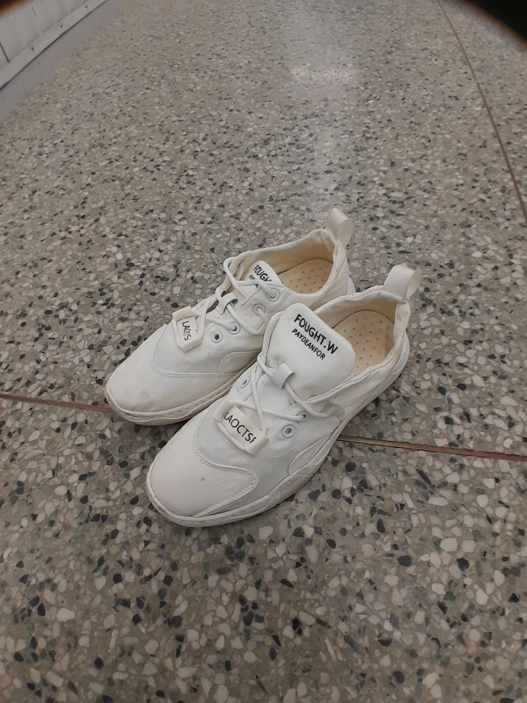 White Canvas Sneakers Original Lacoste  Women's Size 9