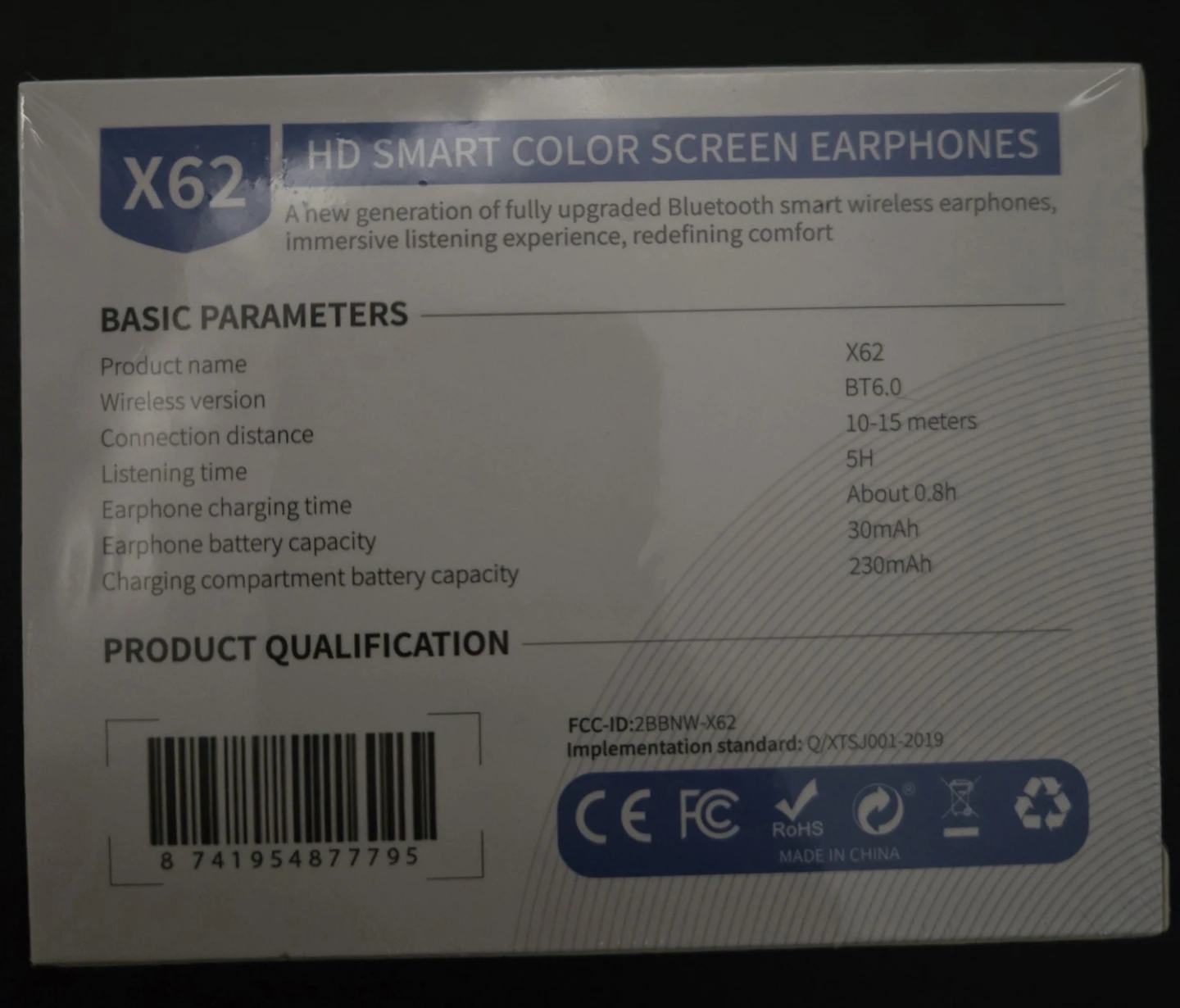 X62 HD Smart Color Screen Earphones - photo 2