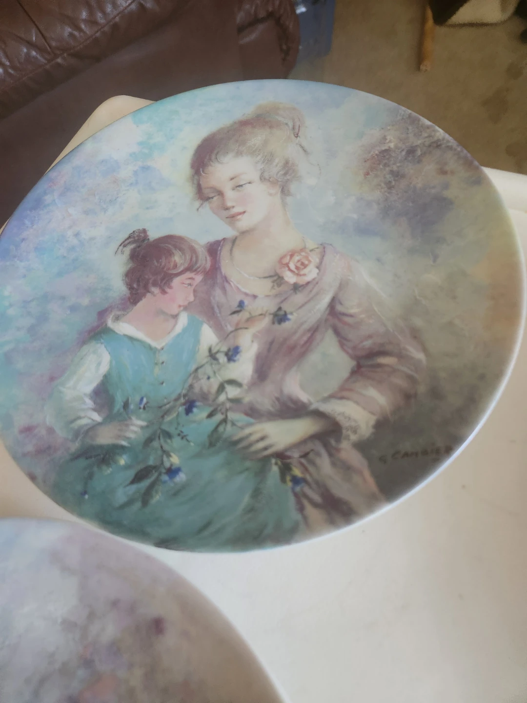 Set of 4  Plates - Guy Cambier La Fete Des  me`res plates - photo 3