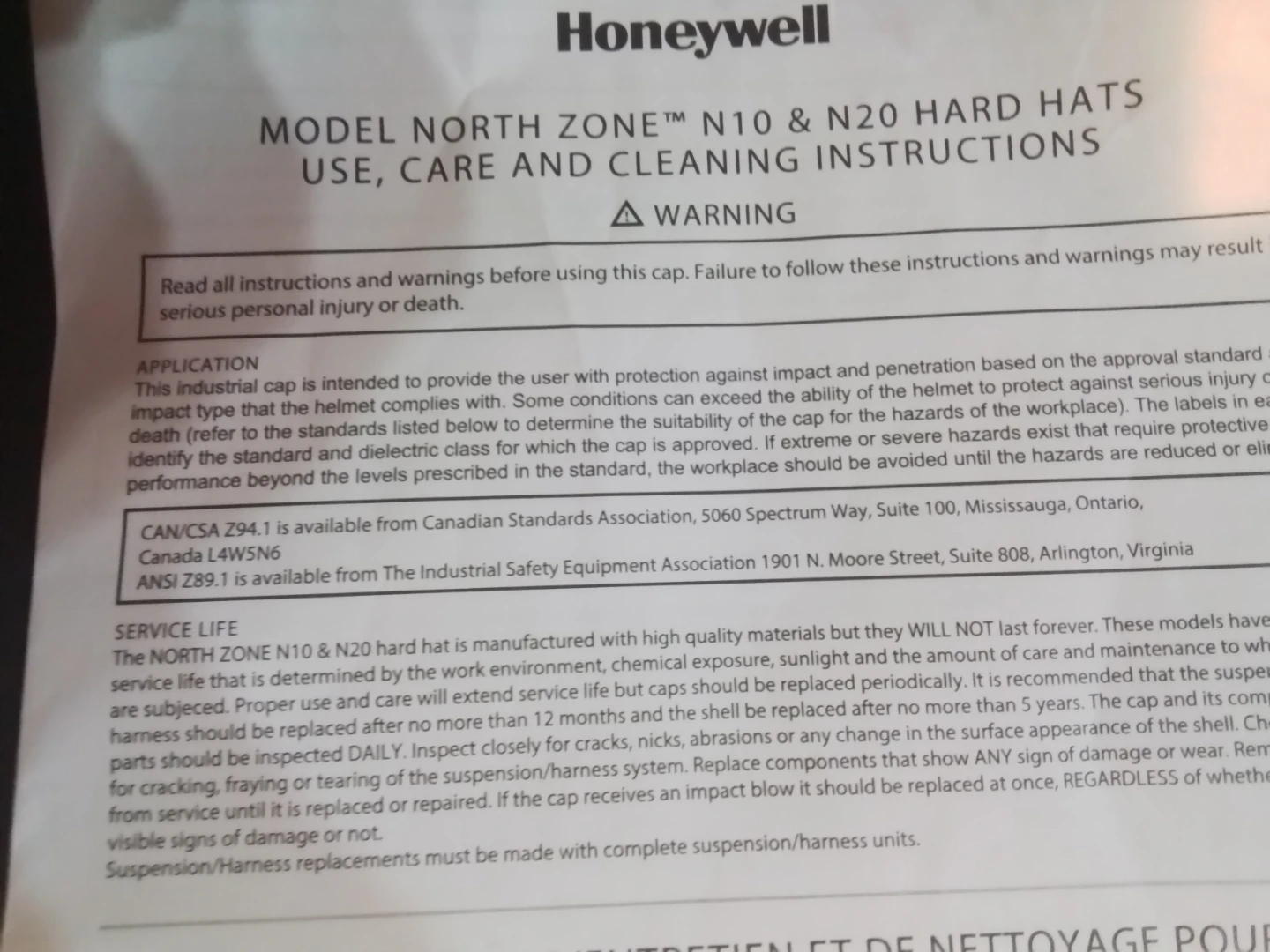 Honeywell North Zone N10 & N20 White Hard Hat - photo 4
