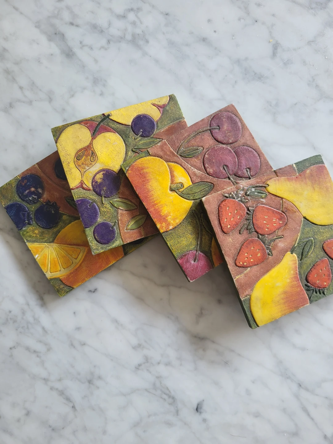 Set of 4 Fruit Coasters