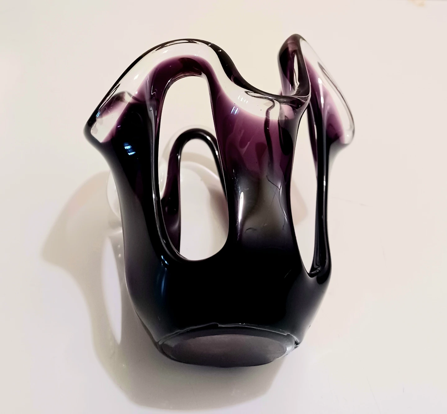 Vtg Makora Krosno Hand Blown Jellyfish Crystal Vase - photo 4