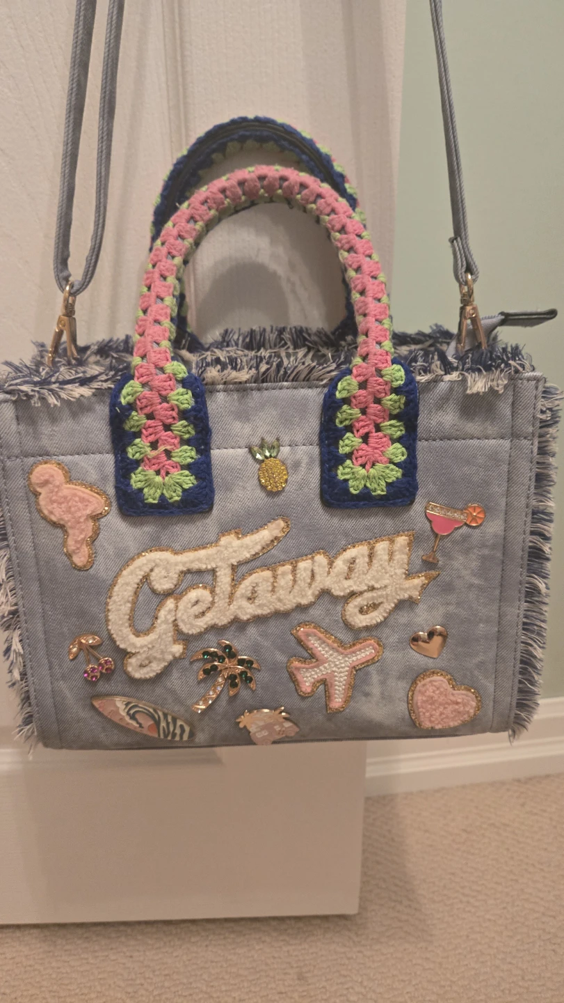 ALDO Denim Getaway Tote Bag & Slide Sandals Set - photo 2