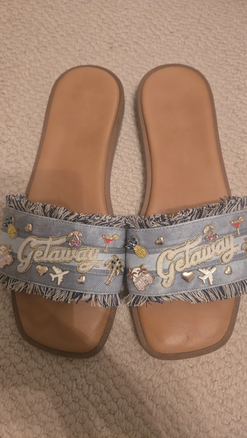 ALDO Denim Getaway Tote Bag & Slide Sandals Set - photo 3