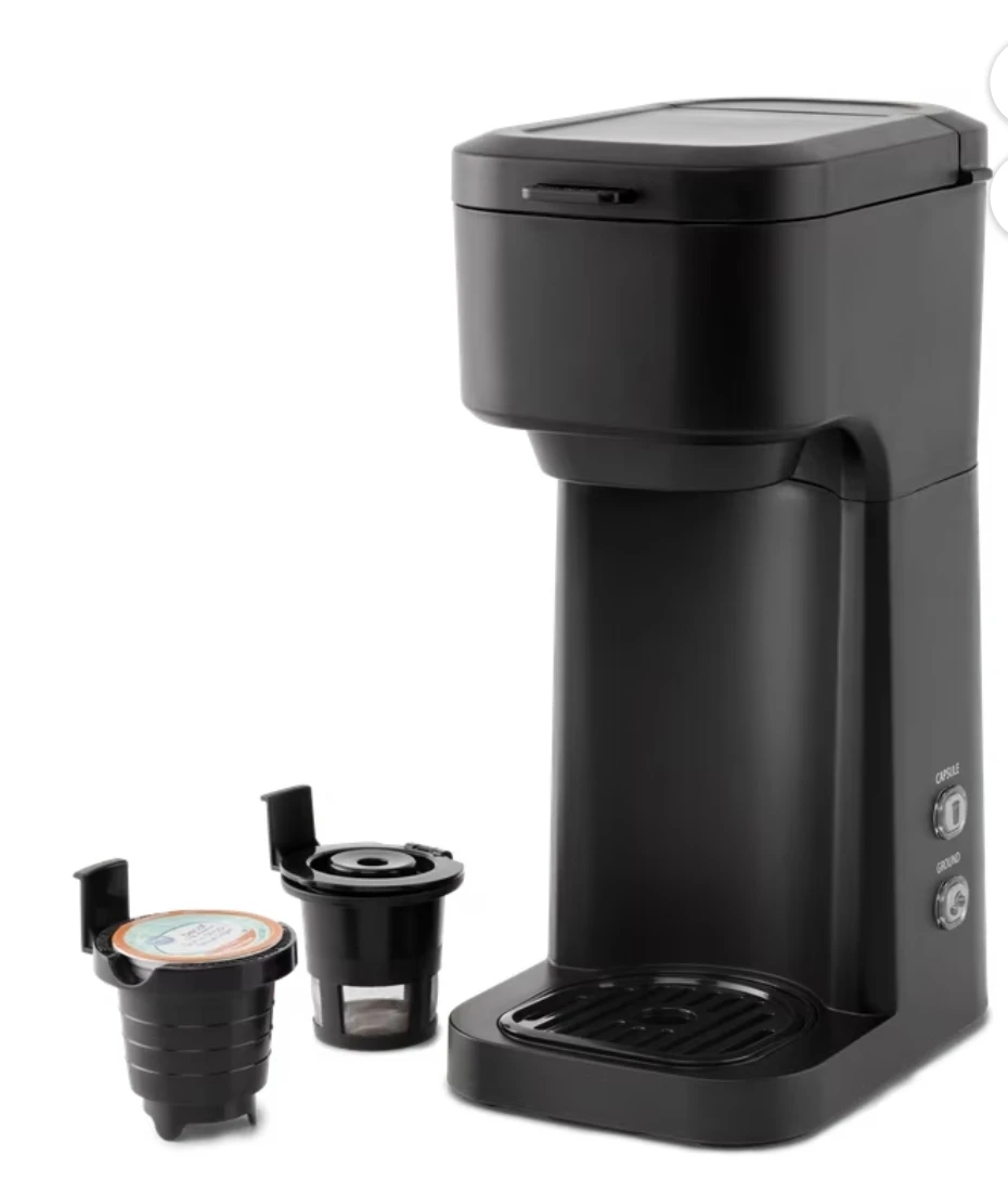 Mainstays Single Serve 14 Oz  Dual Brew Coffee Maker, Black - photo 4