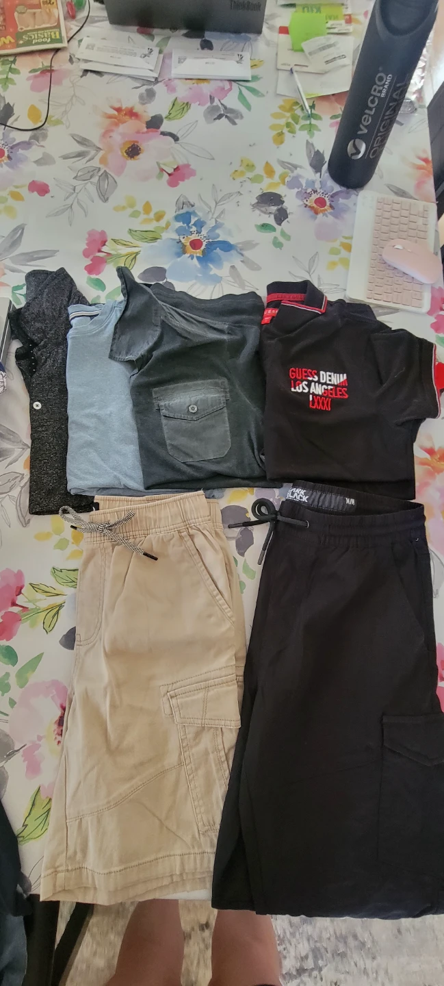 Men's clothing lot,  all size Small except black short Medium