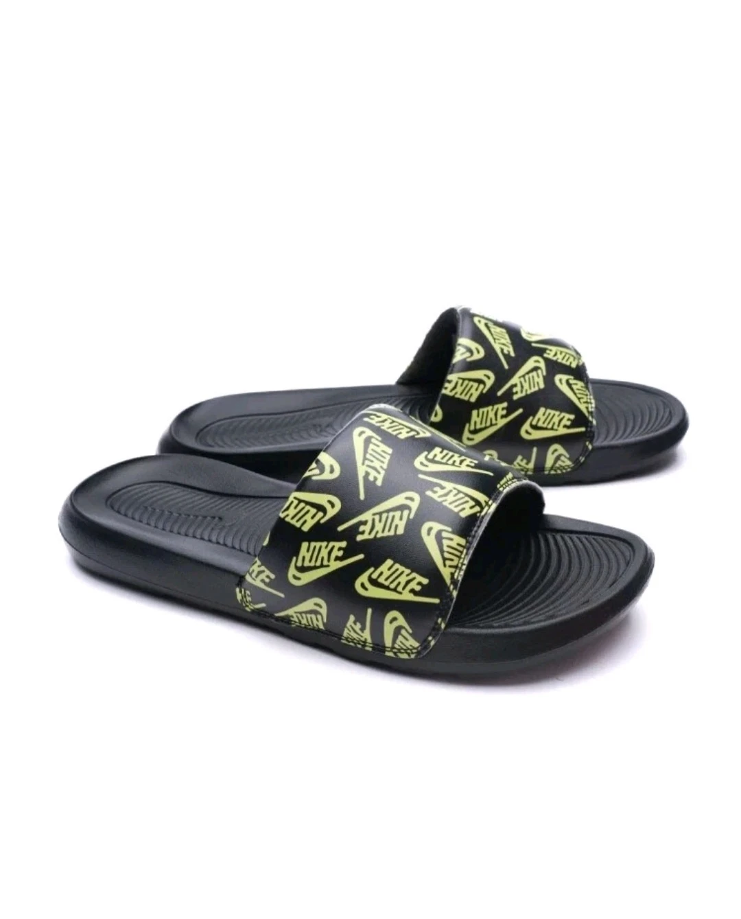 Nike Victori One Men’s Slides Size 8 Black/ Volt Green