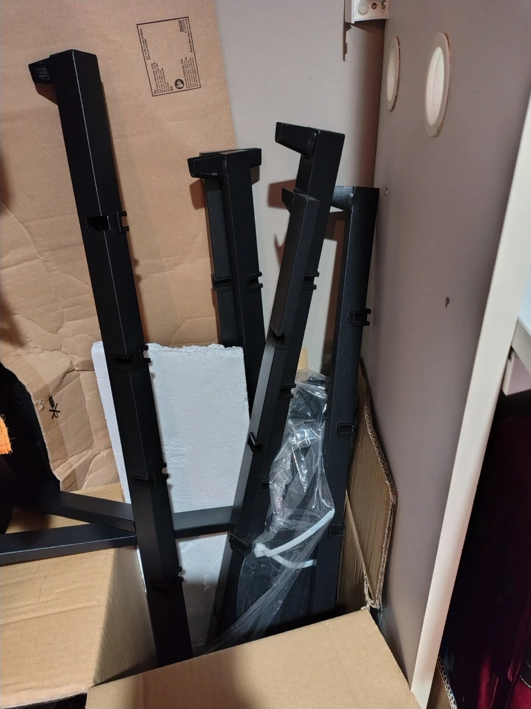 Black bed Legs / Frame with one crooked piece