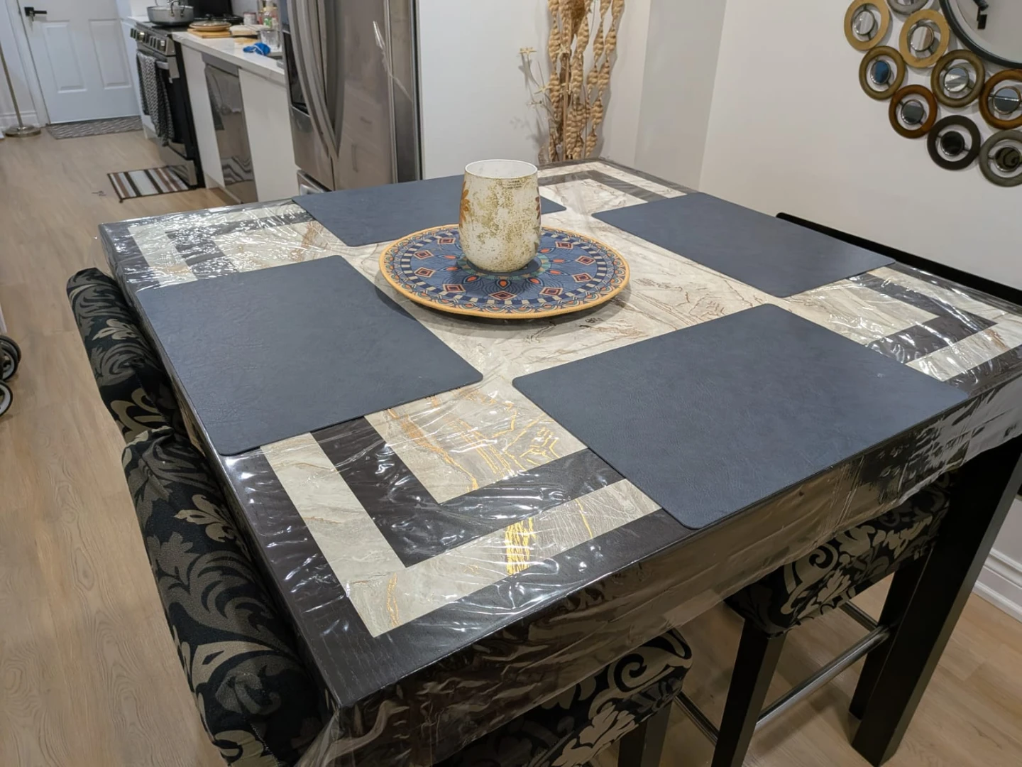 Square Counter Height Table with 4 Chairs