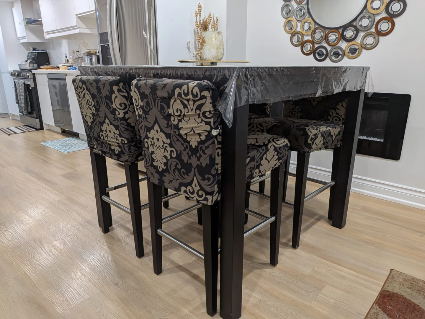 Square Counter Height Table with 4 Chairs - photo 2
