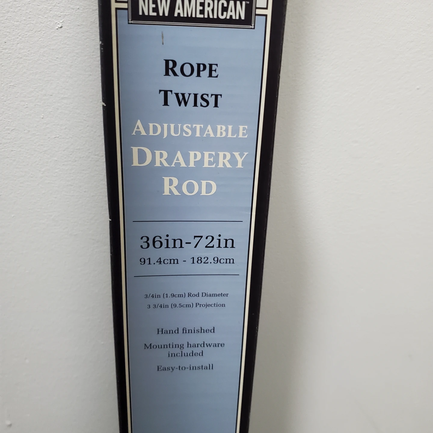 New American Rope Twist Adjustable Drapery Rod 36in-72in - photo 2