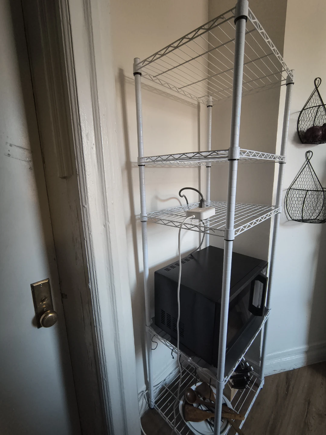 White 5-Shelf Wire Rack with Microwave - photo 5