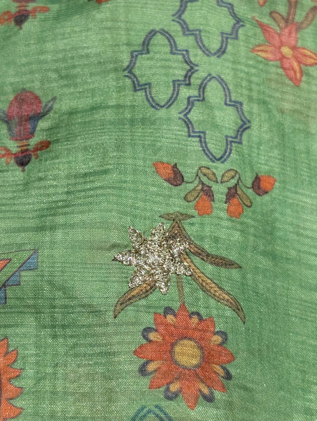 Green Printed Kurta and Pants Set - photo 4