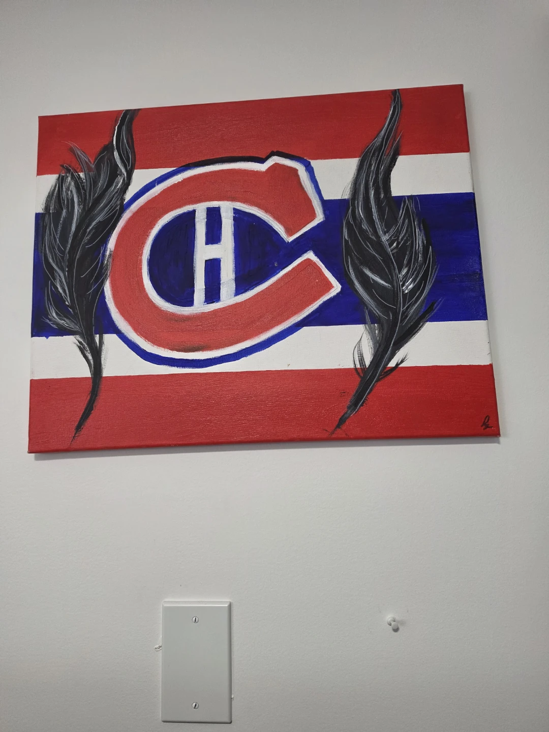 Hand-painted Montreal Canadiens Artwork - photo 2