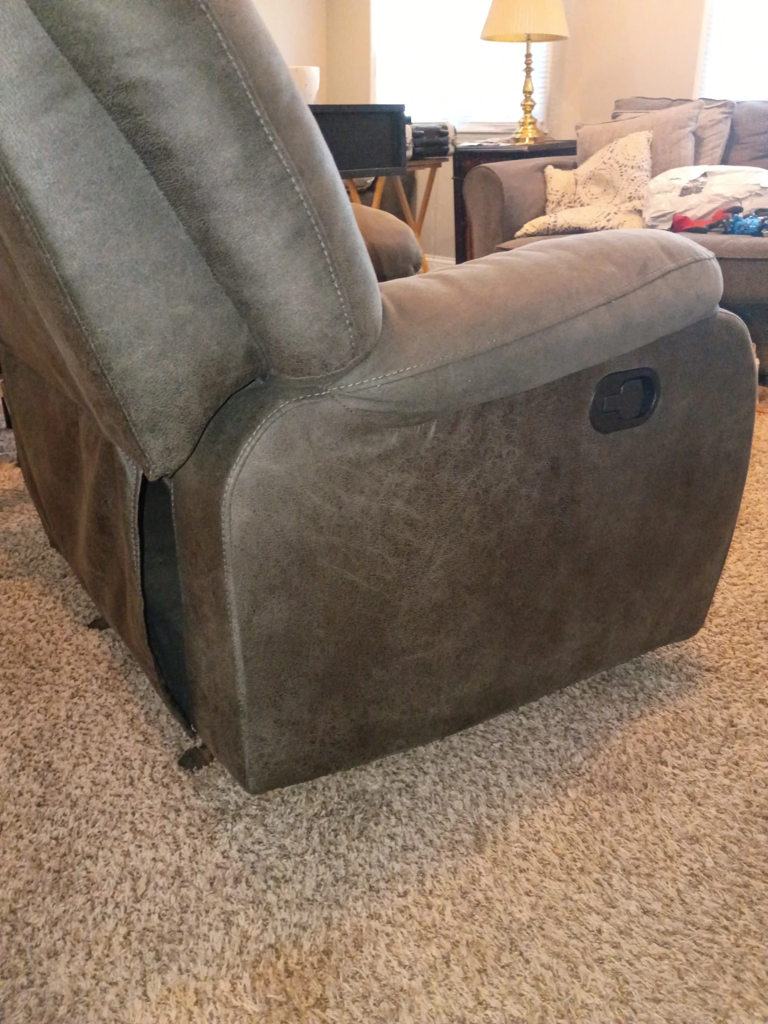 Comfortable Gray Recliner - photo 3