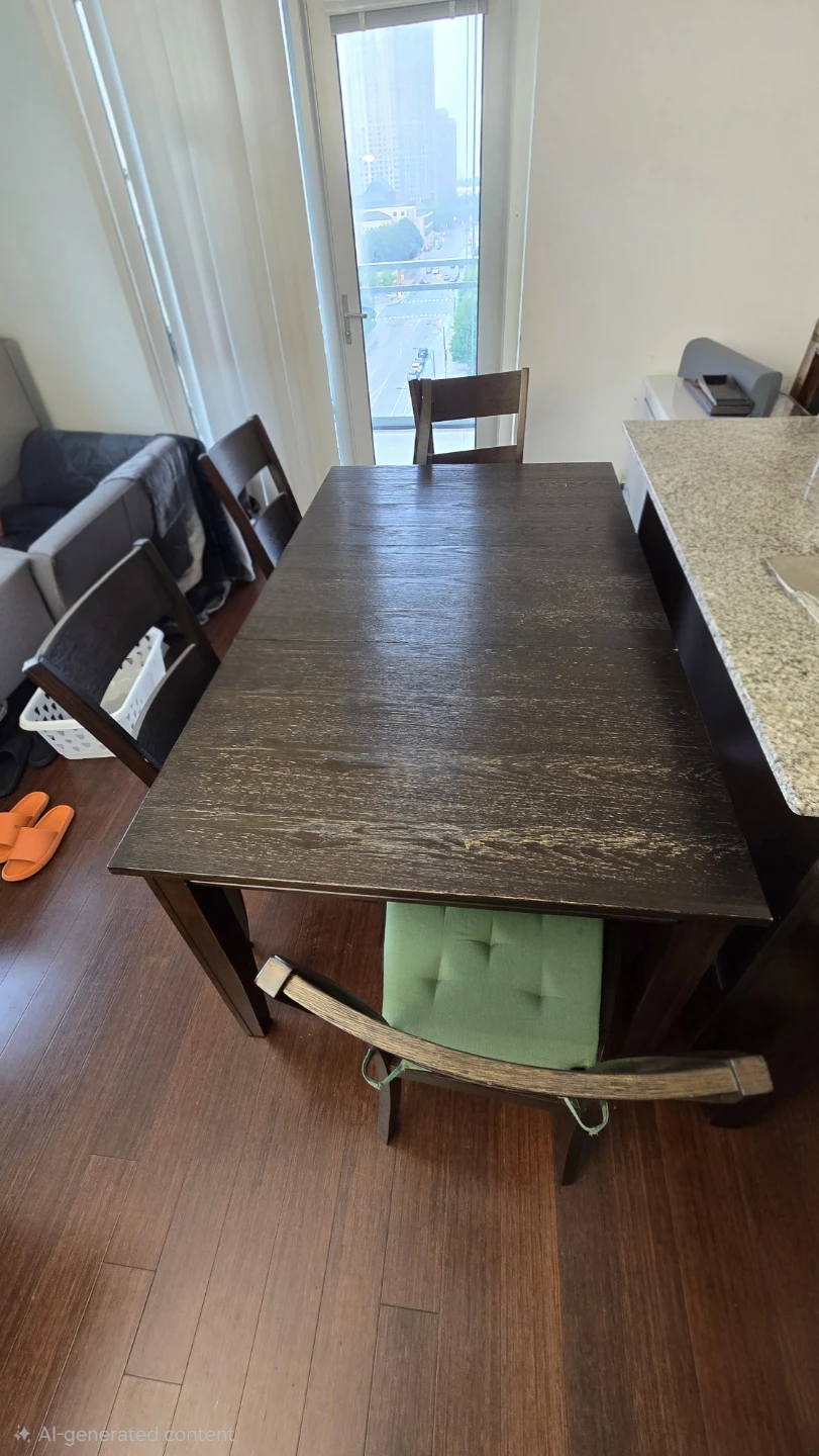Dark Wood Dining Table and Chairs