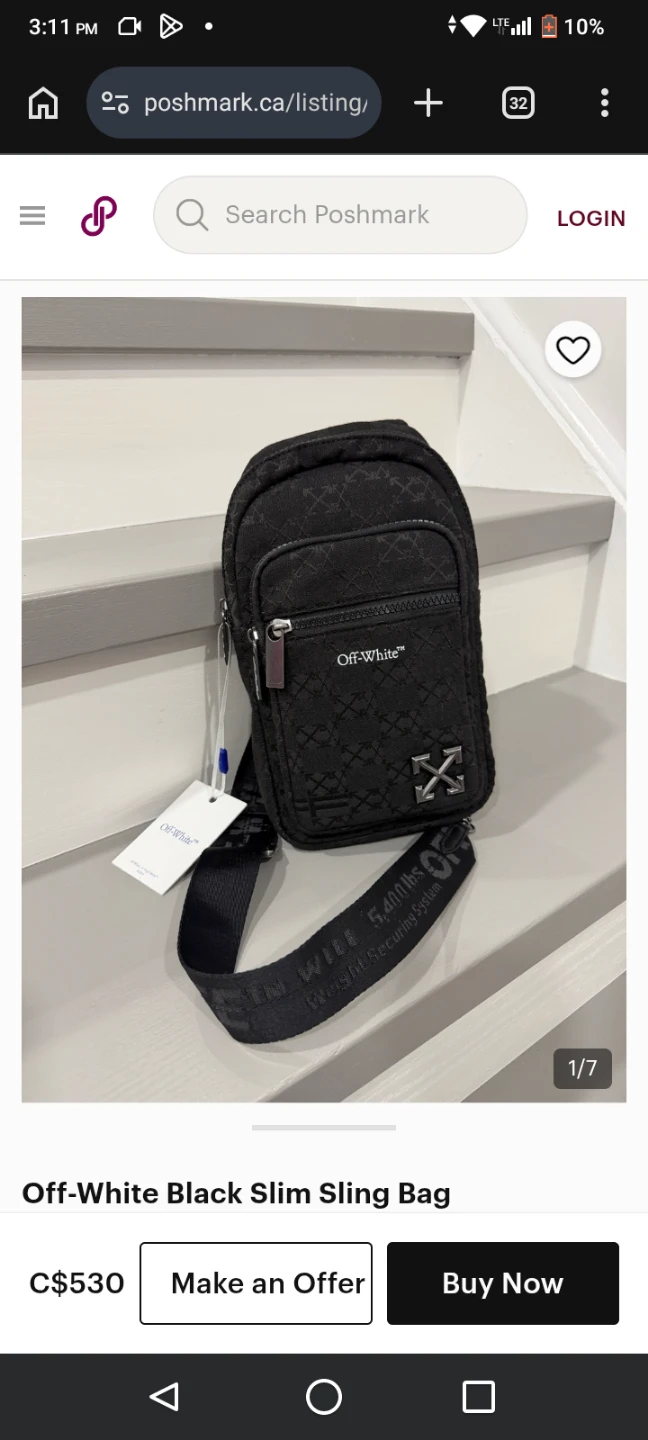 Off-White Black Quilted Crossbody Sling Bag - photo 2