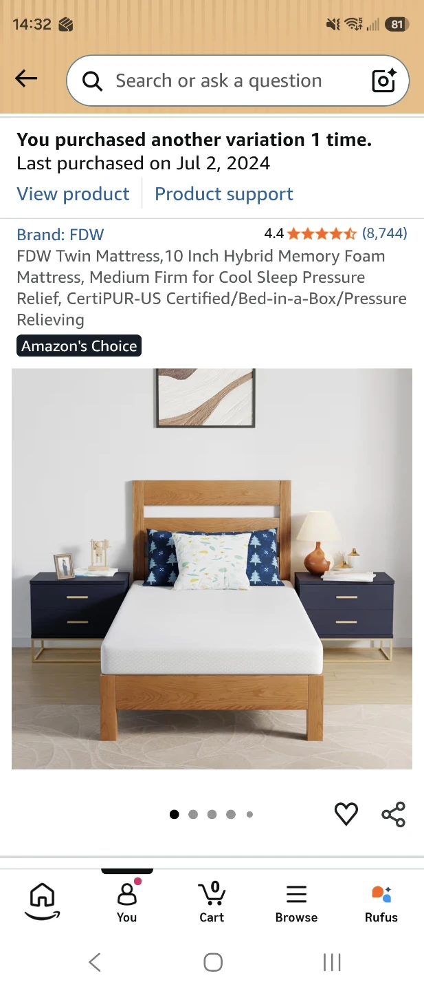 99% new Twin Mattress - 10 Inch Hybrid Memory Foam - photo 2